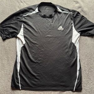 Adidas Men's Black and White Short Sleeve Tee